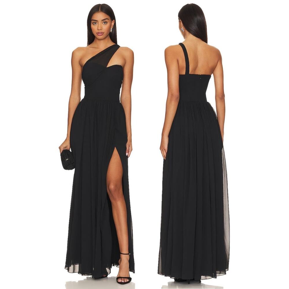 Yaura Imade Gown Maxi One Shoulder Party Prom Formal Cocktail Gala Tie Evening S